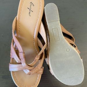 Brown wedge sandal